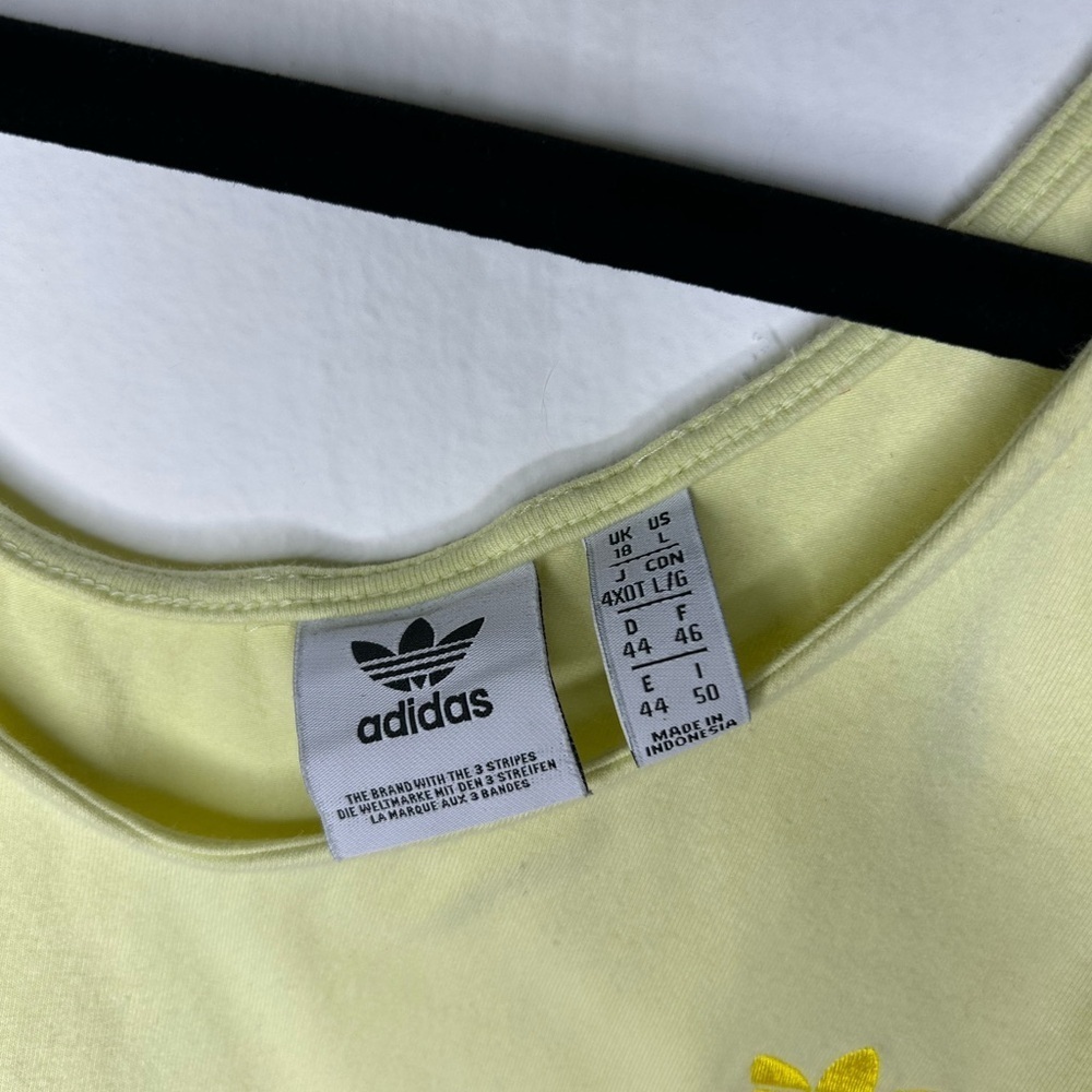 Adidas Originals Adicolor Classics 3-Stripes Short Tank Top Yellow - Picture 4 of 8